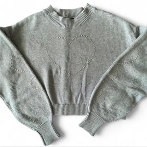 Kids Gray Heart Sweater
